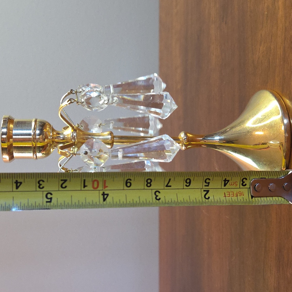 Vintage Candlestick Holder With Crystal Drops - Picture 7 of 7